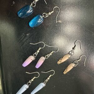 Handmade wildrosedesign Blue, Pink, Nude Women's Dangle Earrings - Set of Styles